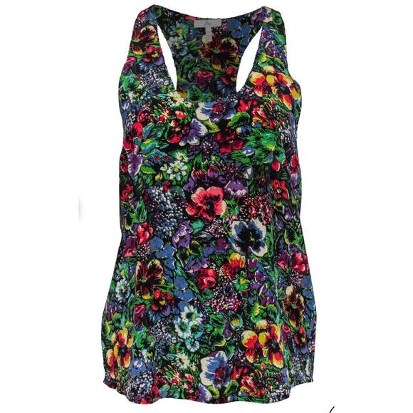 Joie Rainbow Floral Flowy Silk Tank Top Womens XS Hippie Boho Psychedelic - Picture 14 of 14